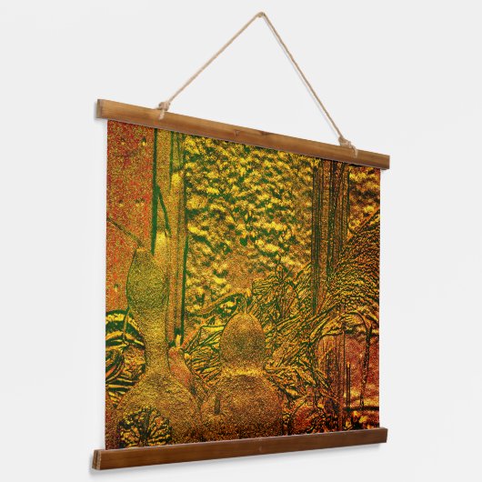 Bildhauergeschnitzte Herbstgürtel und Cornstalks N Wandteppich Mit Holzrahmen (Gewinkelt)