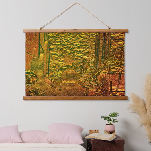 Bildhauergeschnitzte Herbstgürtel und Cornstalks N Wandteppich Mit Holzrahmen (Schlafzimmer)