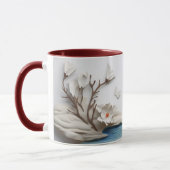 Bildhauerische Keramik mit Blumen und Schmetterlin Tasse (Links)