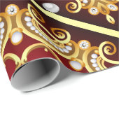 Bildhintergrund mit Perle und Gold Geschenkpapier (Rolleneckpunkt)