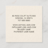 Bildkamera-Fotografie-Squar mit Vintager Hand Quadratische Visitenkarte (Rückseite)