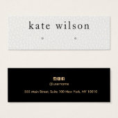 Bildkarte mit weißem Leder Texturleder mit Ohrring (Vorne & Hinten)