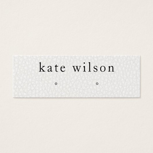 Bildkarte mit weißem Leder Texturleder mit Ohrring (Vorderseite)