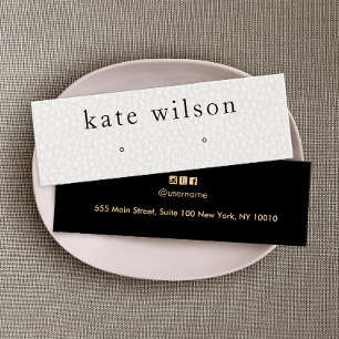 Bildkarte mit weißem Leder Texturleder mit Ohrring