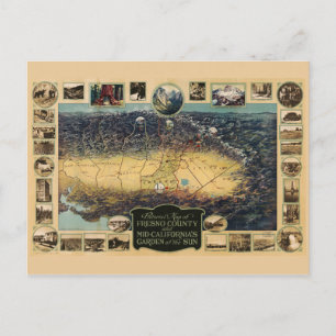 Bildkarte von Fresno County, Kalifornien (1923) Postkarte