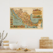 Bildkarte von Mexiko Poster (Küche)