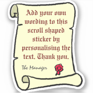 Bildlauf Pergament mit Text im alten Stil. Aufkleber