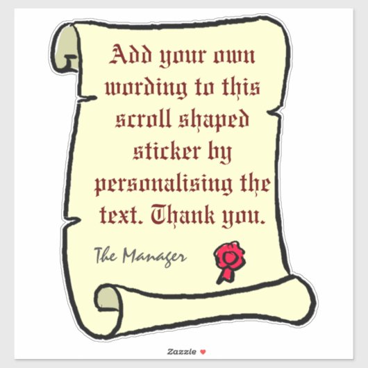 Bildlauf Pergament mit Text im alten Stil. Groß Aufkleber (Blatt)