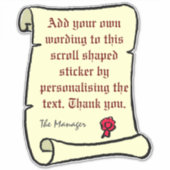 Bildlauf Pergament mit Text im alten Stil. Groß Aufkleber (Vorderseite)