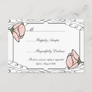 Bildlauf und rosa Blume - RSVP-Karte RSVP Karte