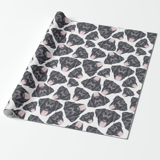 Bildnahtloses Muster schwarz Labrador Geschenkpapier (Ungerollt)