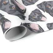Bildnahtloses Muster schwarz Labrador Geschenkpapier (Rolleneckpunkt)