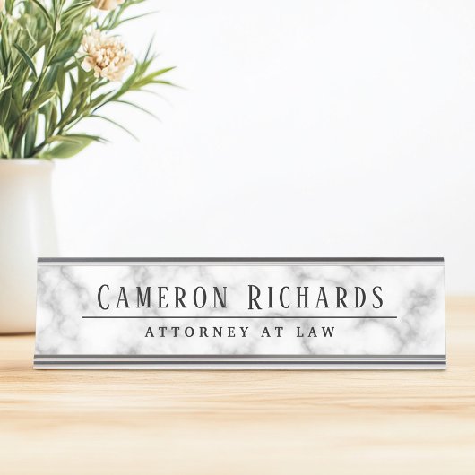 Bildname und Titelvorlage aus Marmor Schreibtischnamensplakette