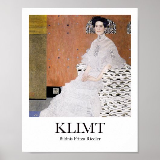 Bildnis Fritza Riedler von Gustav Klimt Poster (Vorne)