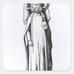 Bildnis von Edward II von Gloucester-Kathedrale Quadratischer Aufkleber