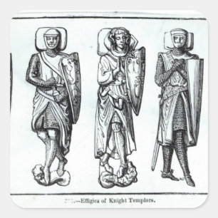 Bildnisse der Ritter Templars Quadratischer Aufkleber