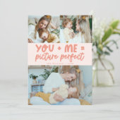 Bildperfektes Pfirsich-Foto Valentinstag Feiertagskarte (Stehend Vorderseite)
