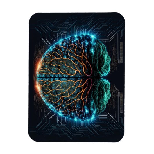 Bildschirm "Computer Cyber Brain Magnet" Magnet (Vertikal)