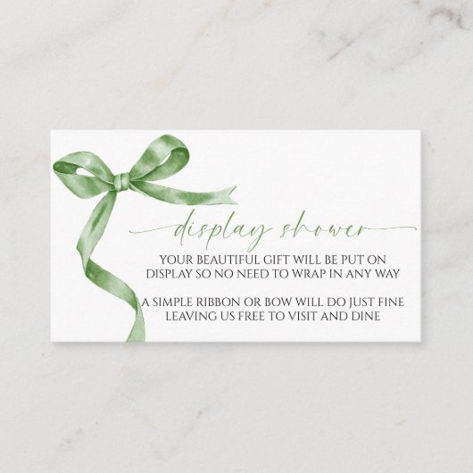 Bildschirm "Green Bow Display Baby Shot Enclosure  Begleitkarte (Vorderseite)