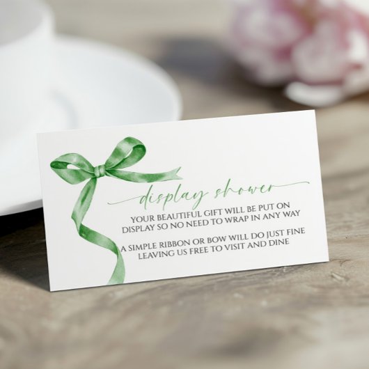 Bildschirm "Green Bow Display Baby Shot Enclosure  Begleitkarte