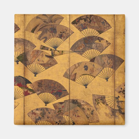 Bildschirm mit eingepackten Lüftern, Edo-Periode v Magnet (Vorne)