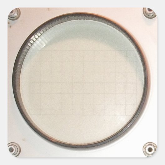 Bildschirm "Vintages Oszilloskop" Quadratischer Aufkleber (Vorderseite)