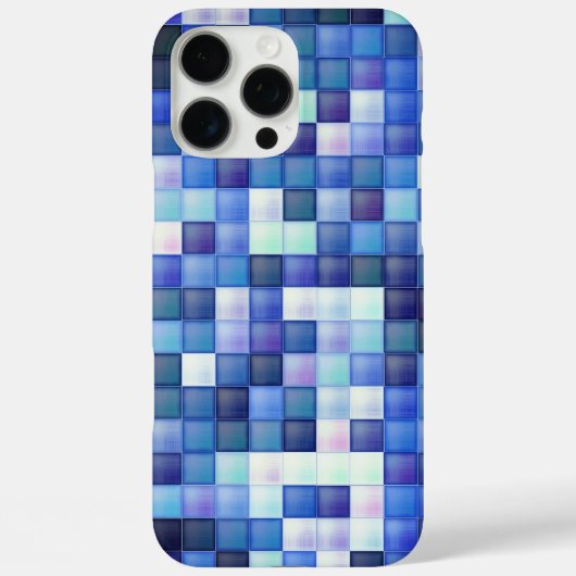 Bildspielpixel blaues Quadrat Muster Case-Mate iPhone Hülle (Rückseite)
