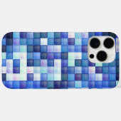 Bildspielpixel blaues Quadrat Muster Case-Mate iPhone Hülle (Rückseite (Horizontal))