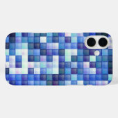 Bildspielpixel blaues Quadrat Muster Case-Mate iPhone Hülle (Rückseite (Horizontal))
