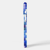 Bildspielpixel blaues Quadrat Muster Case-Mate iPhone Hülle (Rückseite / Links)