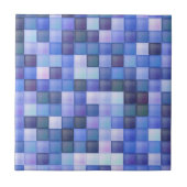 Bildspielpixel blaues Quadrat Muster Fliese (Vorderseite)