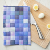Bildspielpixel blaues Quadrat Muster Geschirrtuch (Viertel Falte)