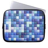 Bildspielpixel blaues Quadrat Muster Laptopschutzhülle (Vorderseite)