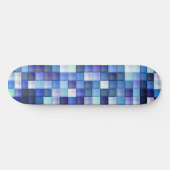Bildspielpixel blaues Quadrat Muster Skateboard (Horizontal)