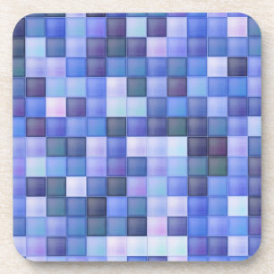 Bildspielpixel blaues Quadrat Muster Untersetzer