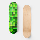 Bildspielpixel Grünes Quadrat Muster Skateboard (Vorderseite)
