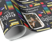 Bildung Abschluss Chalkboard Portrait Geschenkpapier (Rolleneckpunkt)