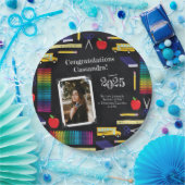Bildung Abschluss Chalkboard Portrait Pappteller (Party)