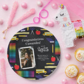 Bildung Abschluss Chalkboard Portrait Pappteller (Party)