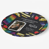 Bildung Abschluss Chalkboard Portrait Pappteller (Schrägansicht)