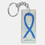 Bildung Angel Blue Awareness Ribbon Schlüsselanhän Schlüsselanhänger (Vorderseite links)