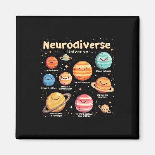 Bildung Autismus-Bewusstsein Neurodiverses Univers Magnet (Vorne)