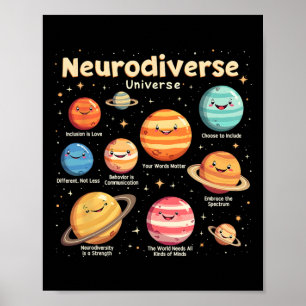 Bildung Autismus Bewusstsein Neurodiverses Univers Poster