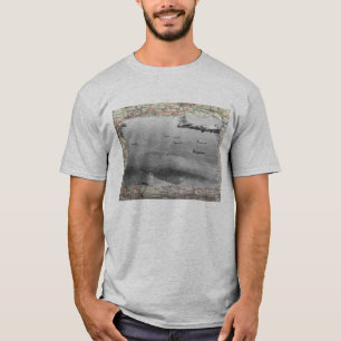 Bildung B17 über Karte WW2 T-Shirt