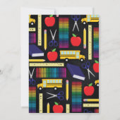 Bildung Chalkboard Abschluss Portrait Einladung (Rückseite)