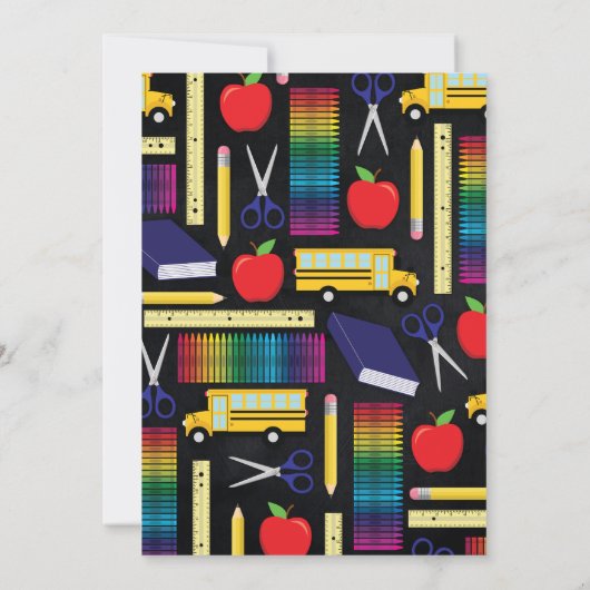 Bildung Chalkboard Abschluss Portrait Einladung (Rückseite)