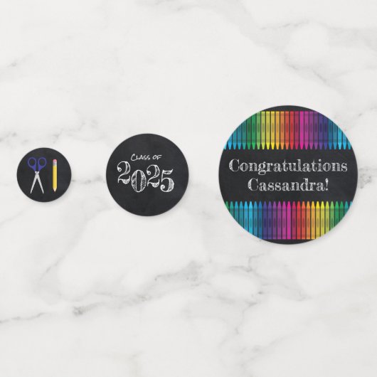 Bildung Chalkboard Abschluss Portrait Konfetti (Vorderseiten)