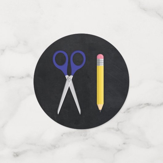 Bildung Chalkboard Abschluss Portrait Konfetti (Klein Vorderseite)