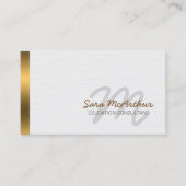 Bildung Consultant Elegance Gold Cursive Monogram Visitenkarte (Vorderseite)