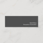 Bildung Consultant Minimalistisch Beruflich Grau Mini Visitenkarte (Vorderseite)